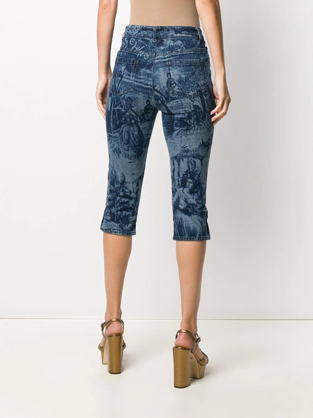 printed below-the-knee jeans - 4