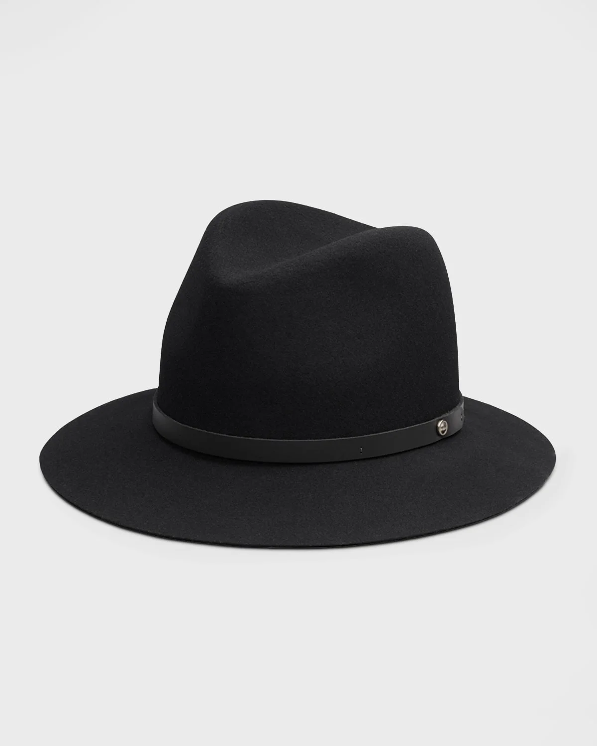 Wool Fedora With Leather Band - 1
