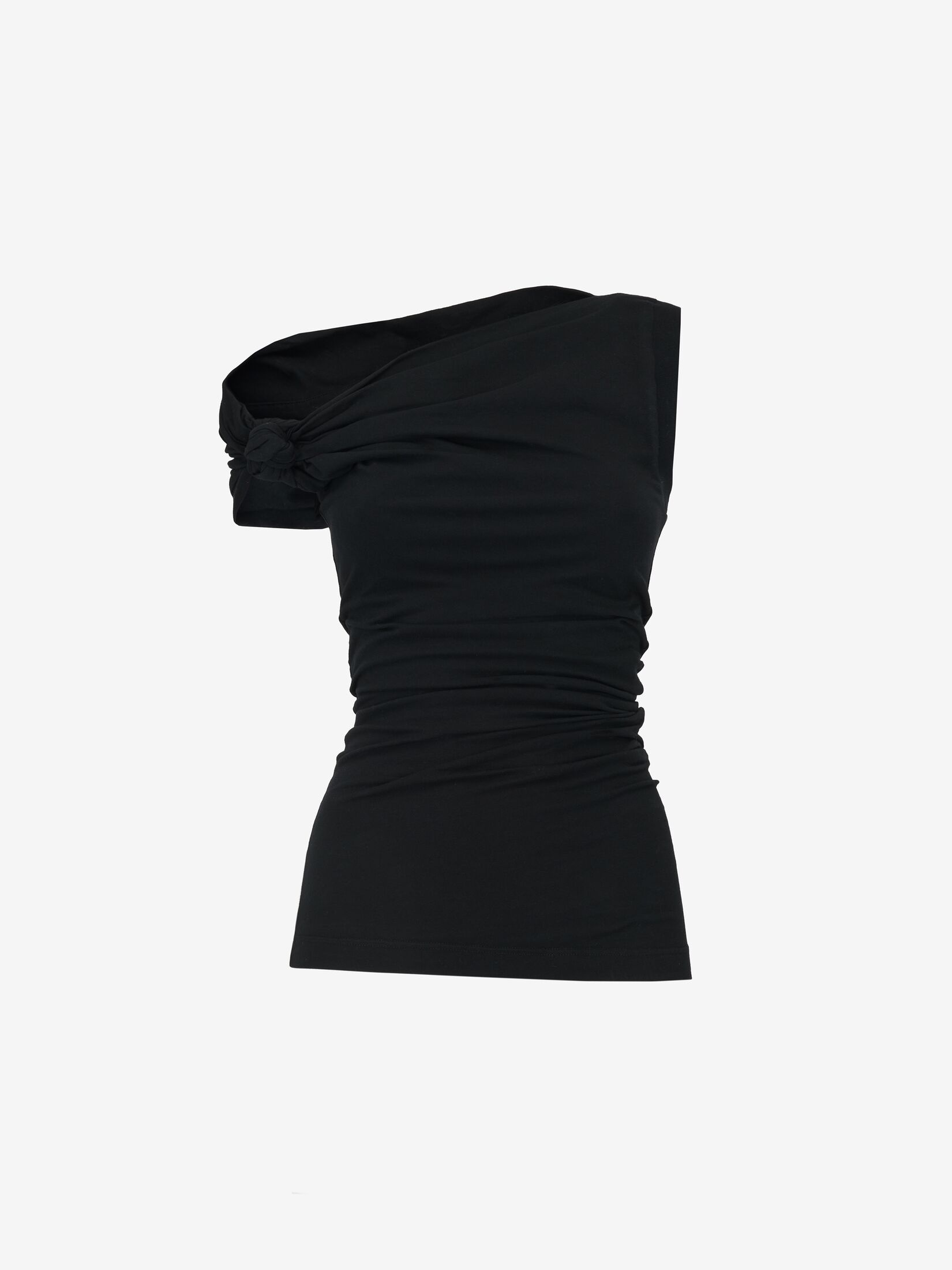 Women's Asymmetric Knot Top in Black - 1