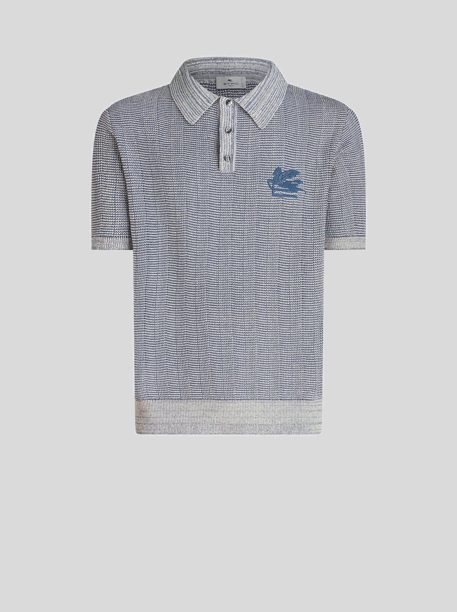 KNITTED POLO SHIRT WITH LOGO - 1