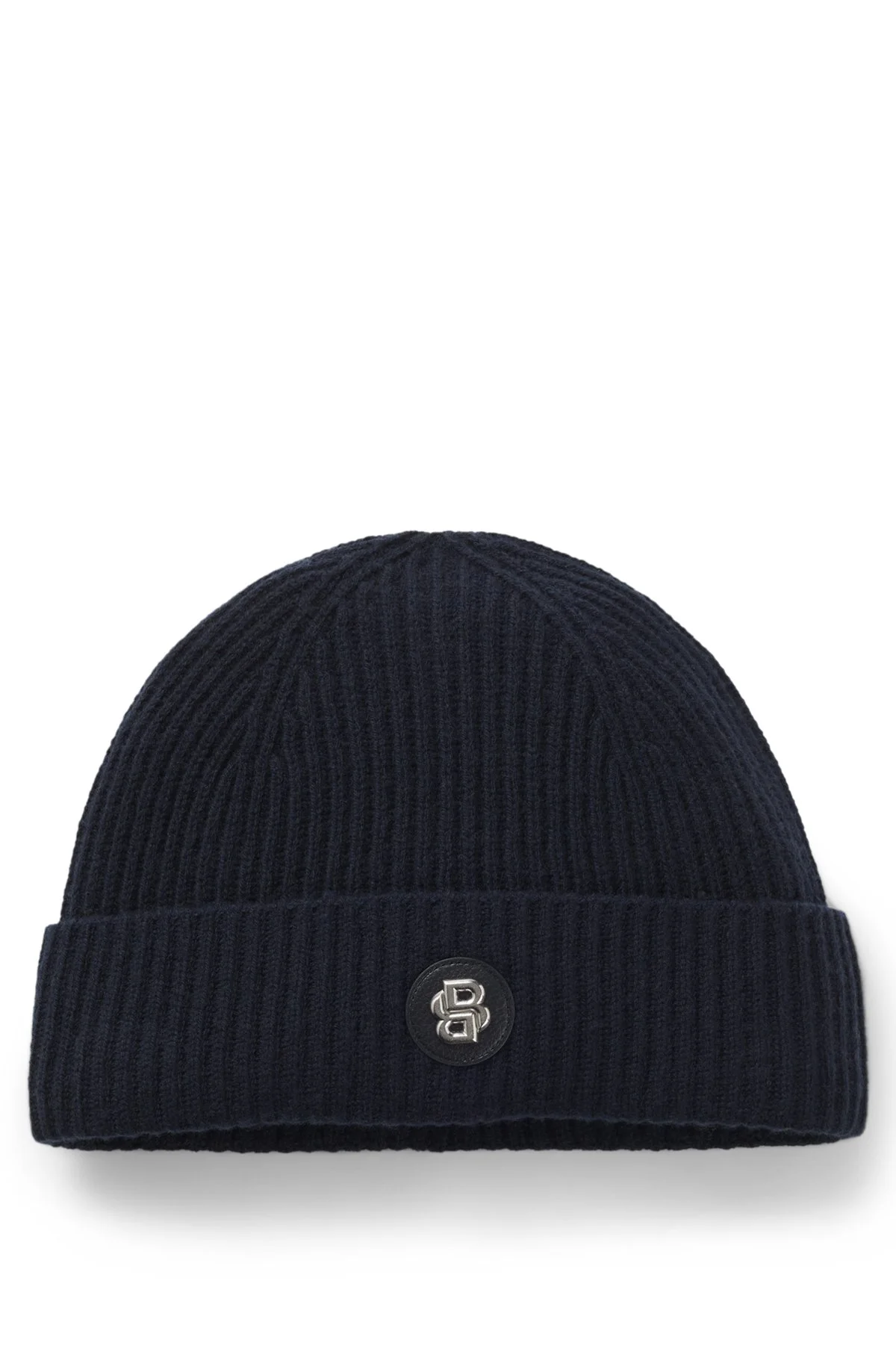 WOOL-CASHMERE BEANIE HAT WITH DOUBLE B MONOGRAM - 1