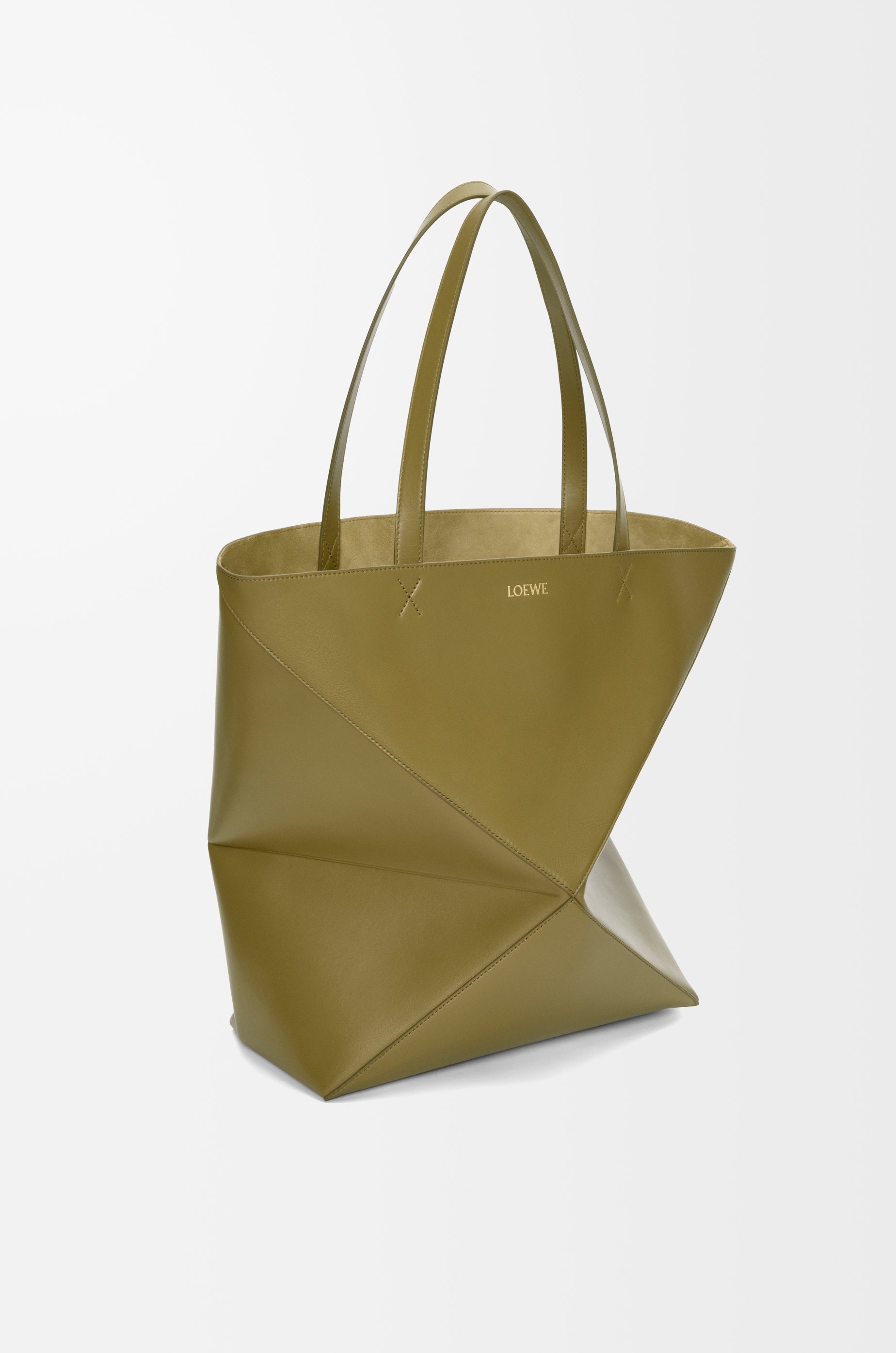 XL Puzzle Fold Tote in shiny calfskin - 4