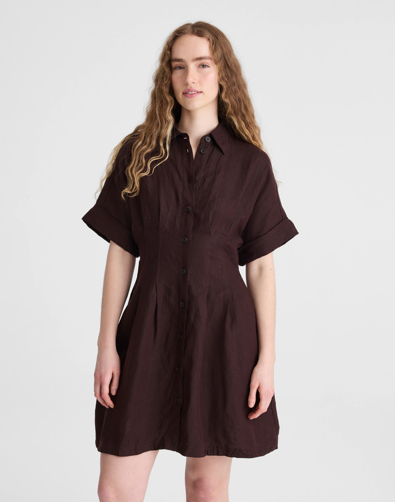 The Perry Mini Shirtdress in 100% Linen 3