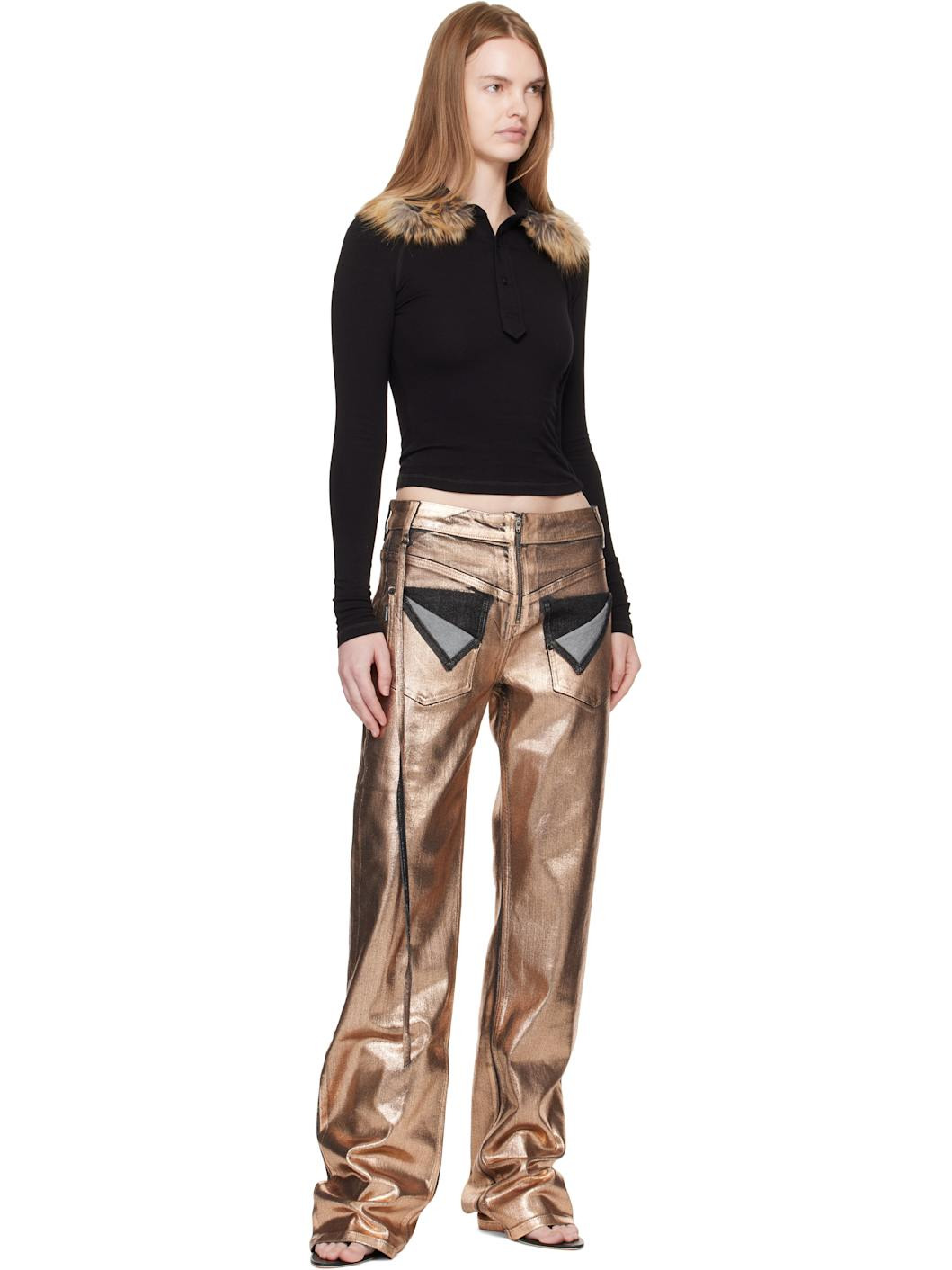 Brown Paint Loose-Fit Jeans - 4