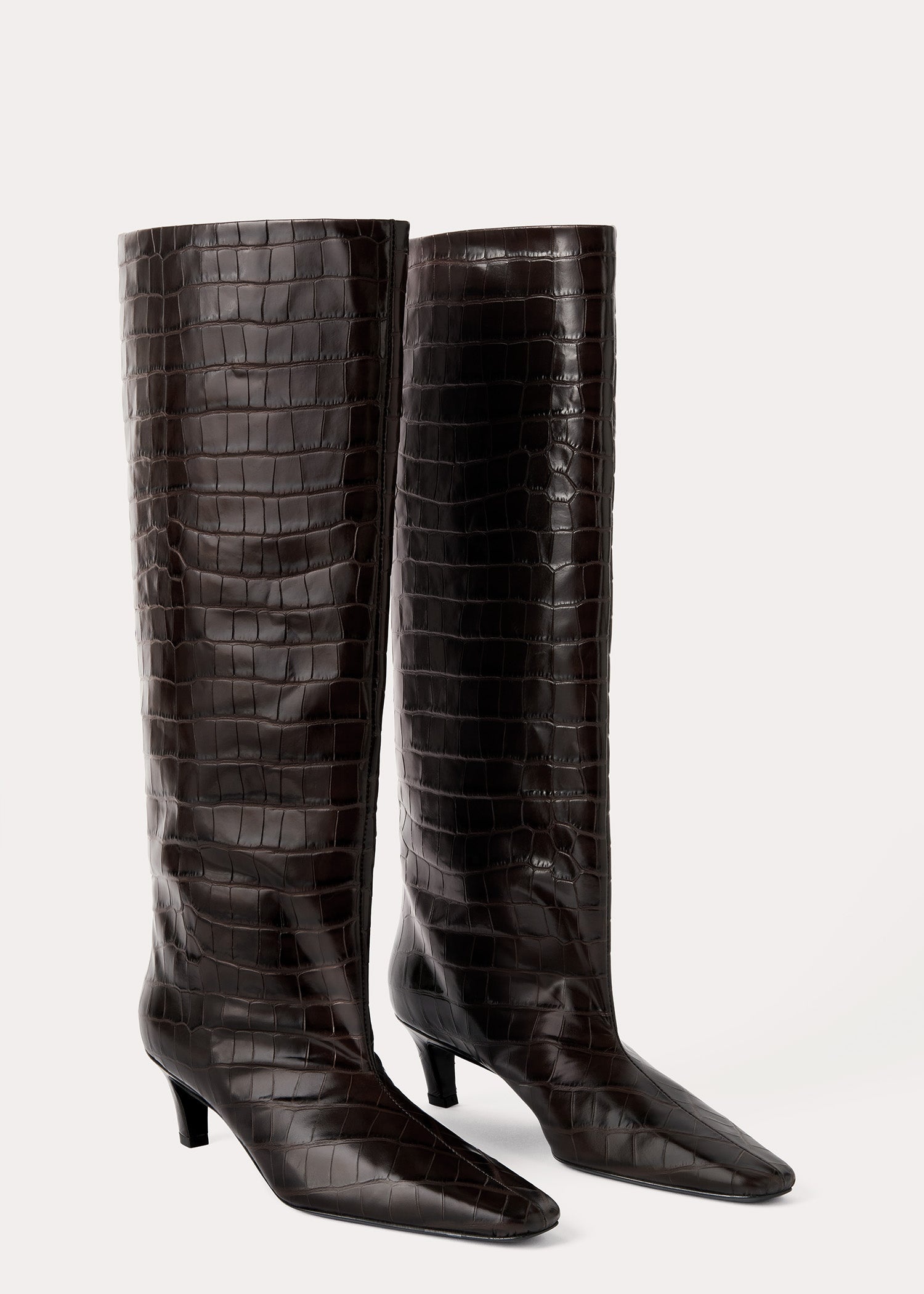 The Wide Shaft Boot dark brown croco - 3