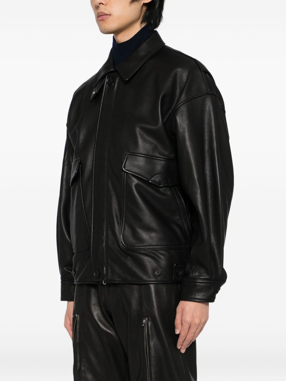 leather flight jacket - 3