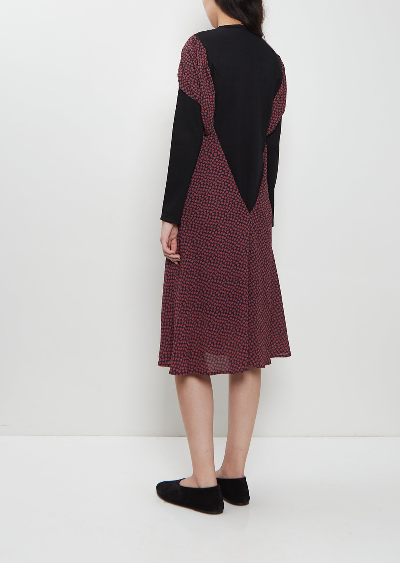 Junya Watanabe Georgette Flower Print Layered Dress outlook