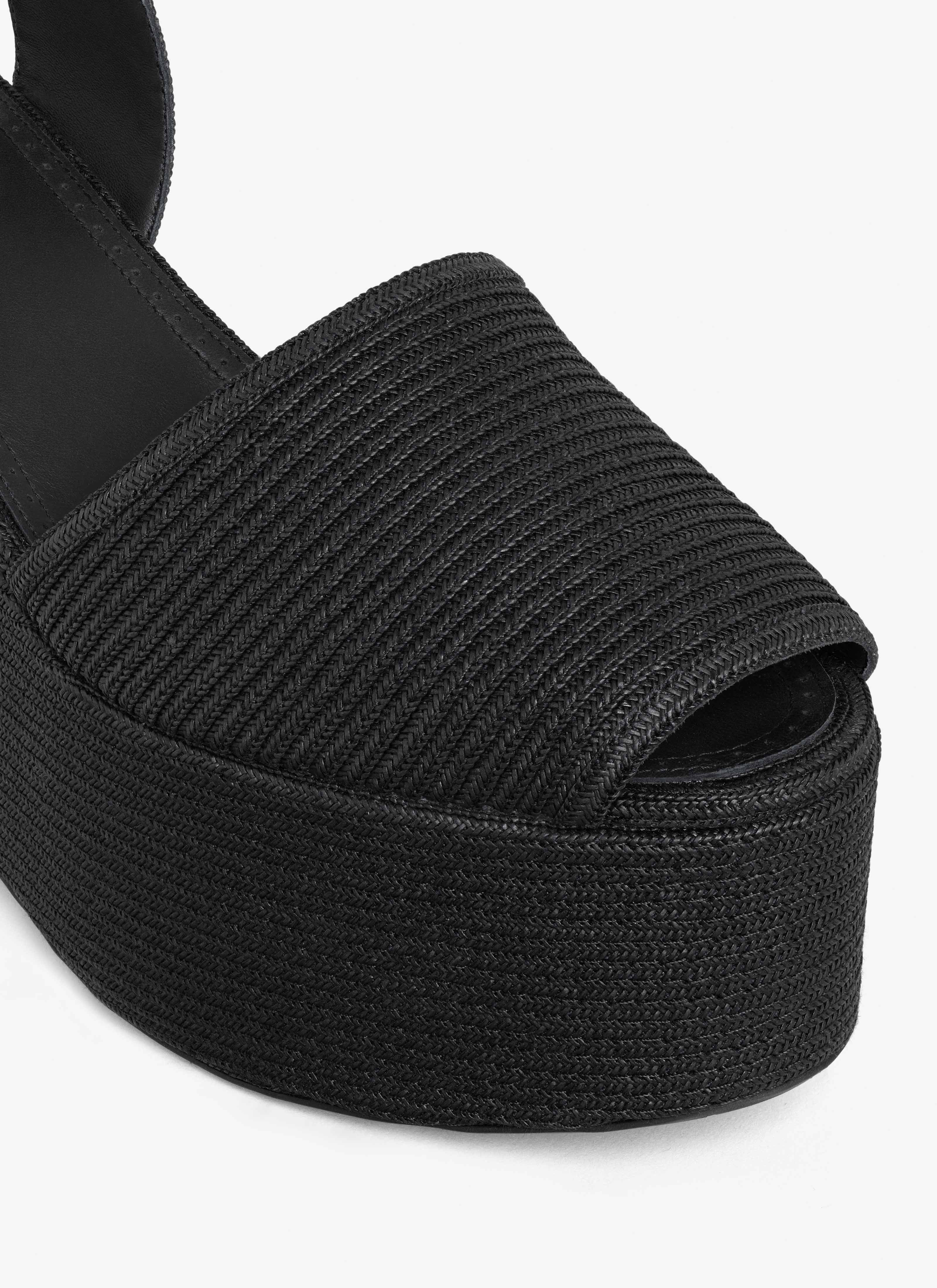 WEDGE SANDALS IN PAPER STRAW - 4