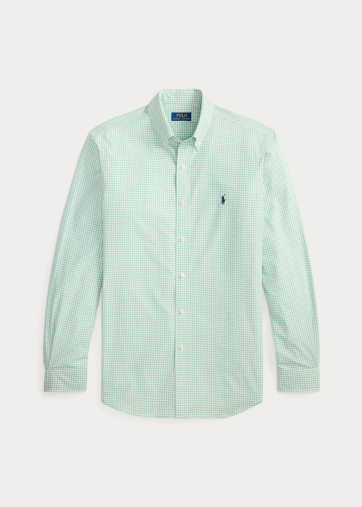 Slim Fit Gingham Stretch Poplin Shirt - 1