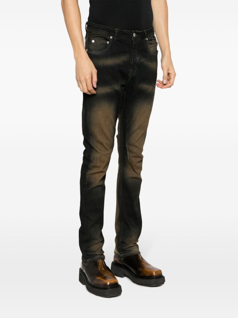 Rick Owens DRKSHDW bleached-effect slim-cut jeans | REVERSIBLE