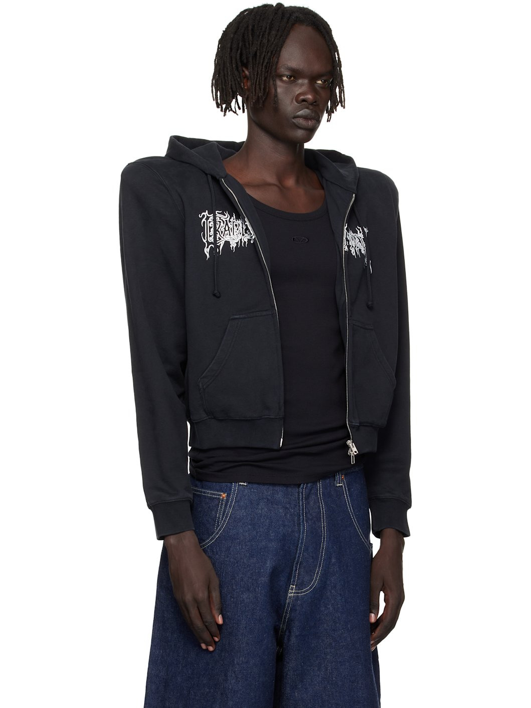 Black Cradle of Filth Logo Extreme Shoulder Hoodie - 2