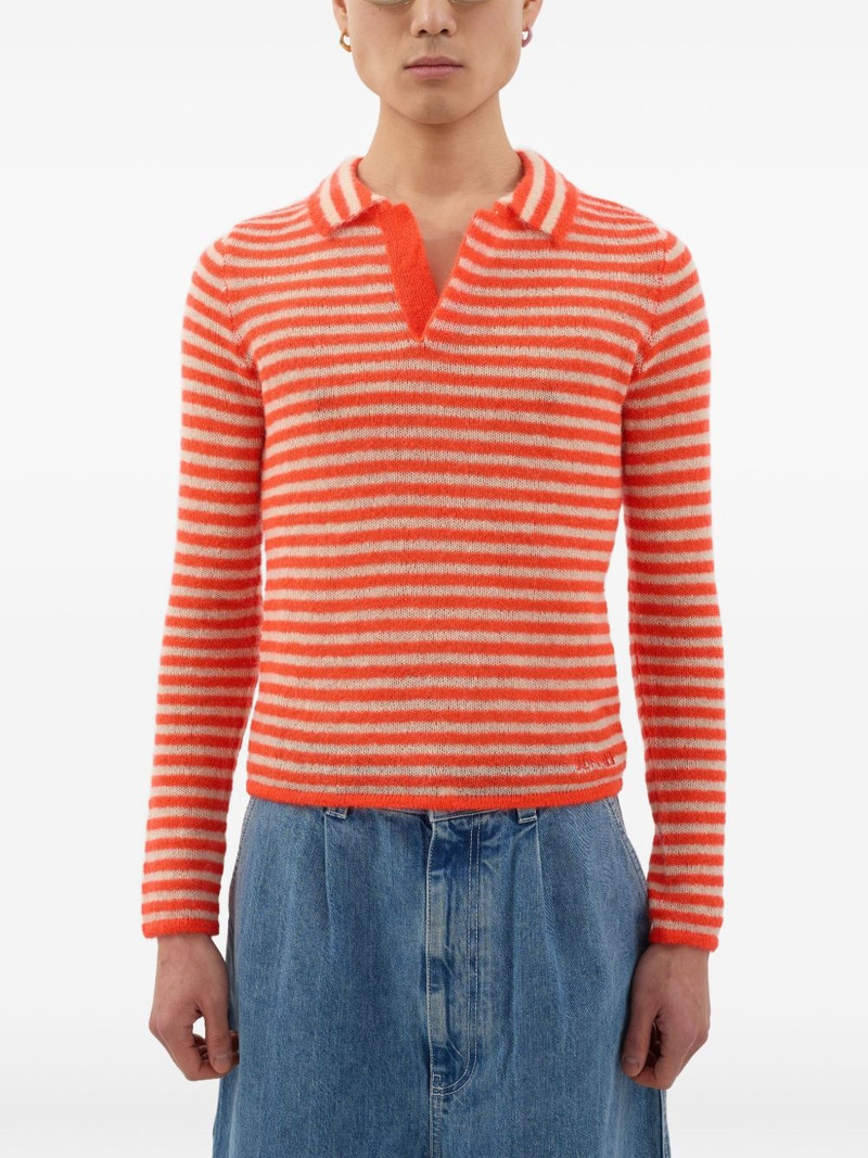 SUNNEI striped polo sweater outlook