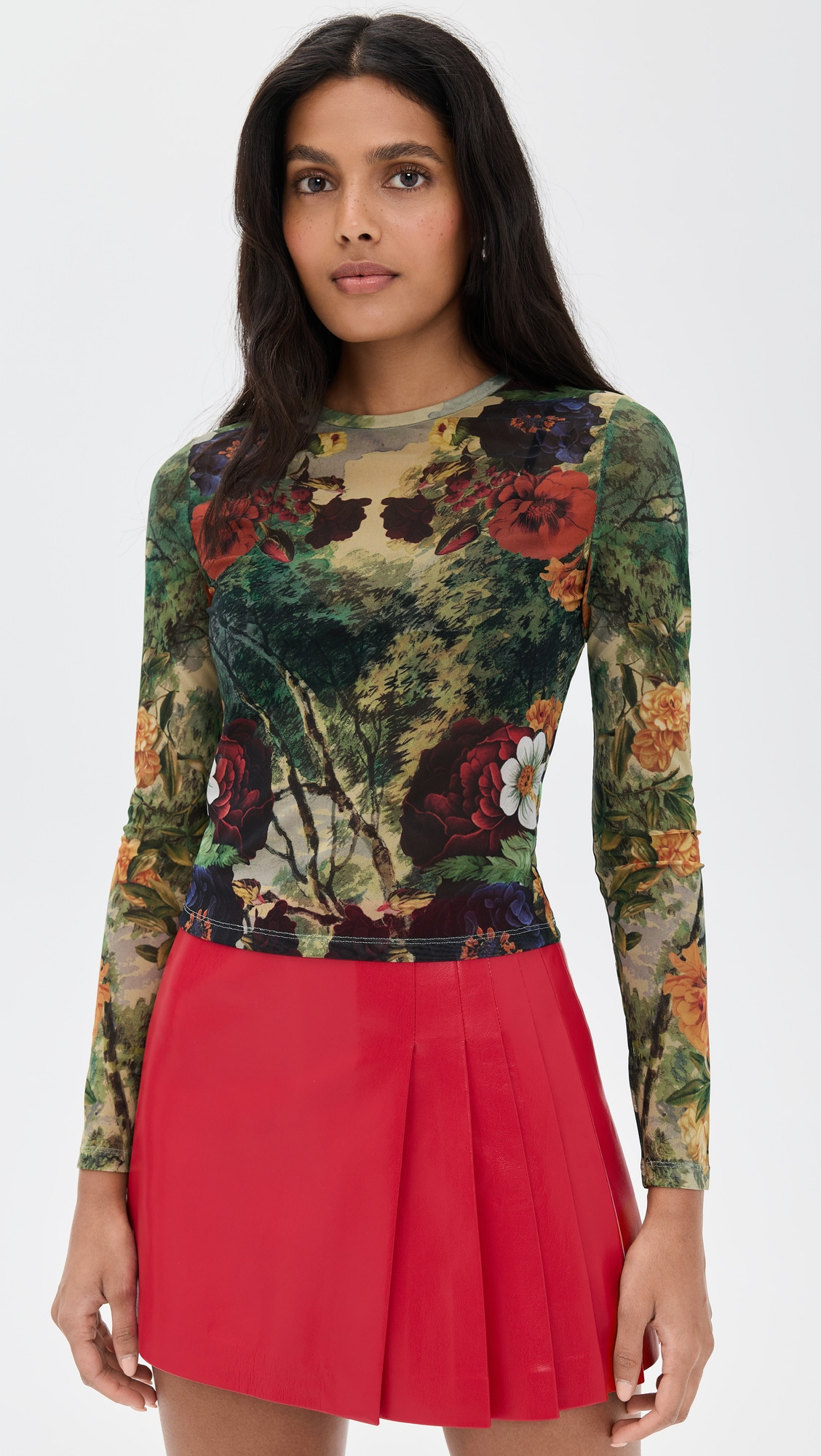 Delaina Printed Mesh Crop Top - 6
