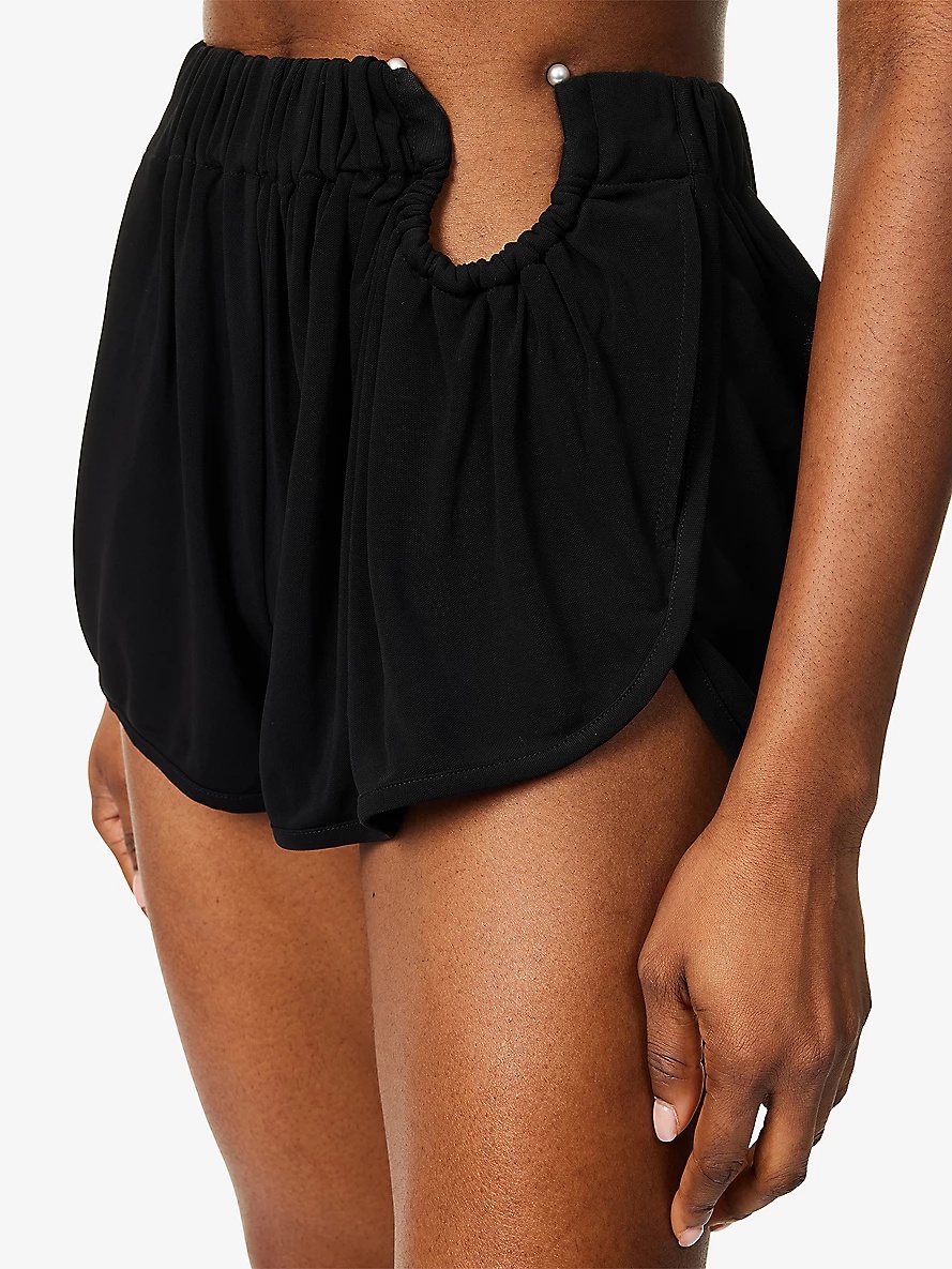 Ruched Crescent Jersey Shorts - 5