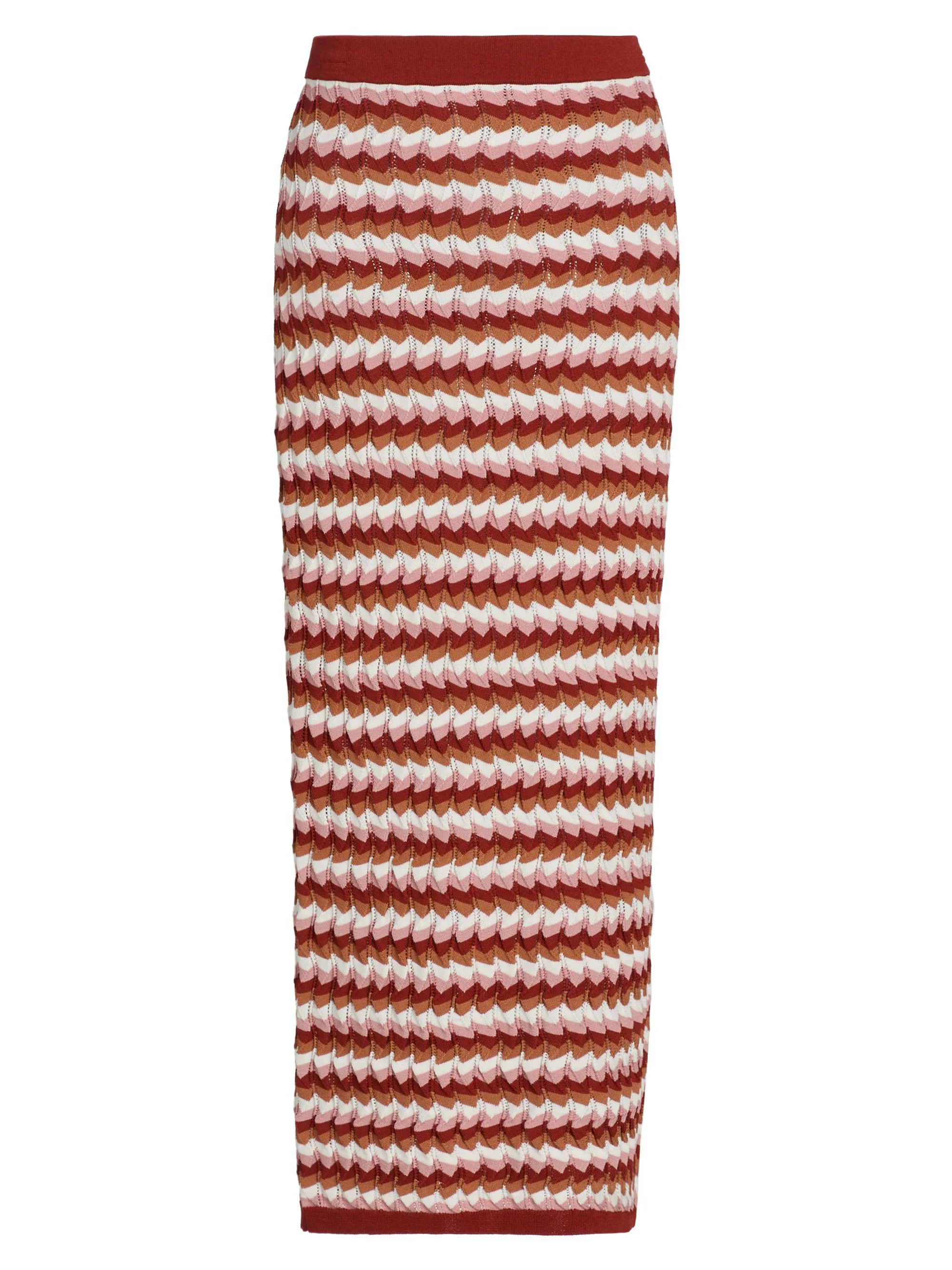 Women's Drake Knit Midi-Skirt - Rust Combo - 1