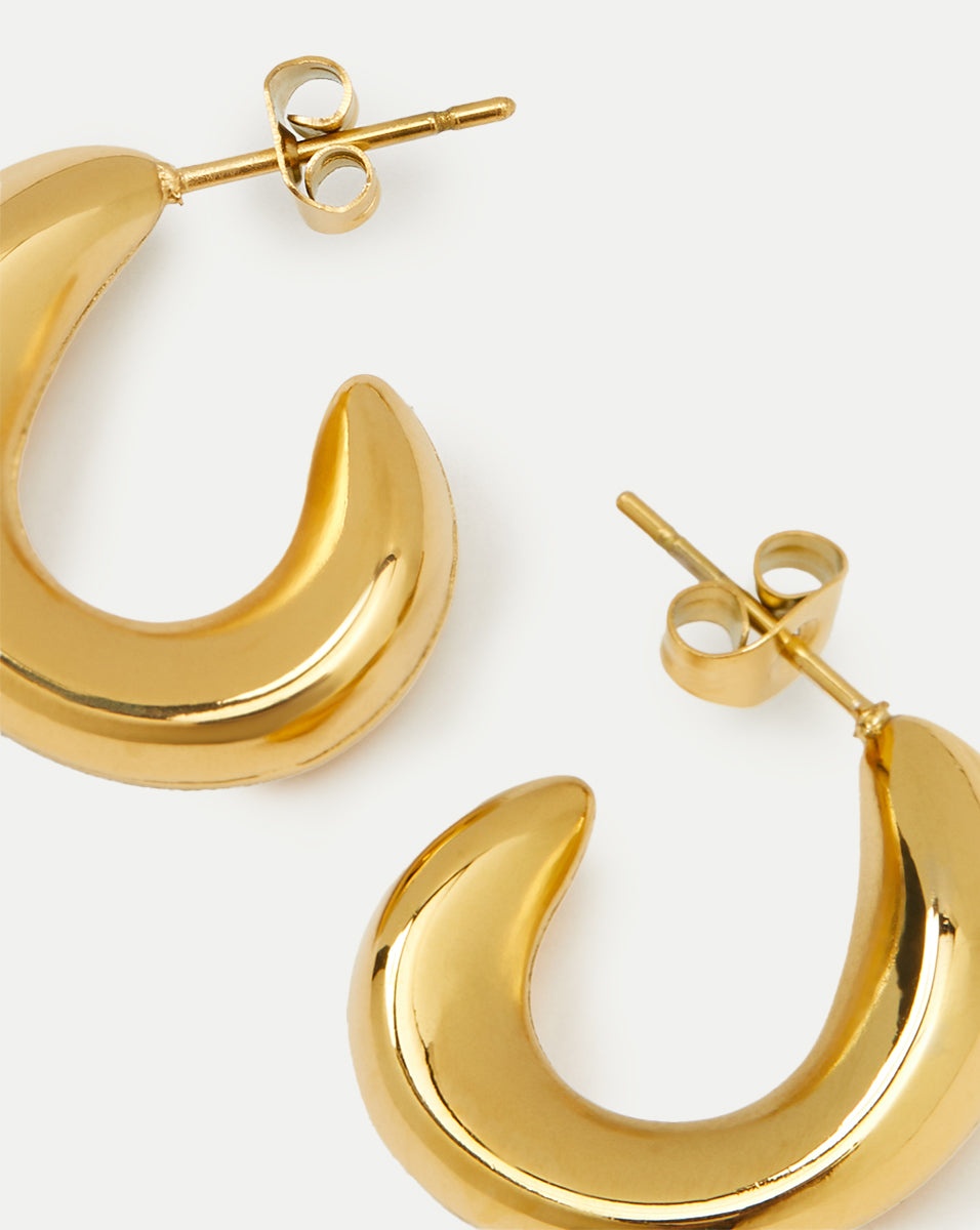 JULIET GOLD CURVED HOOPS - 2