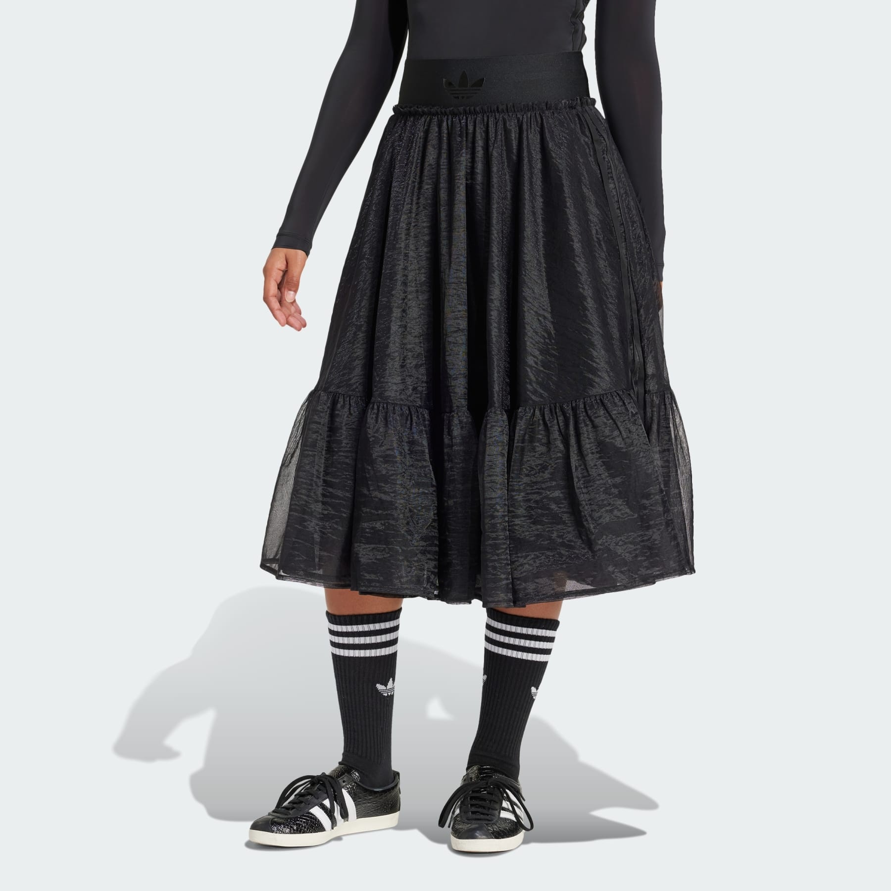 Waistband Tulle Maxi Skirt - 2