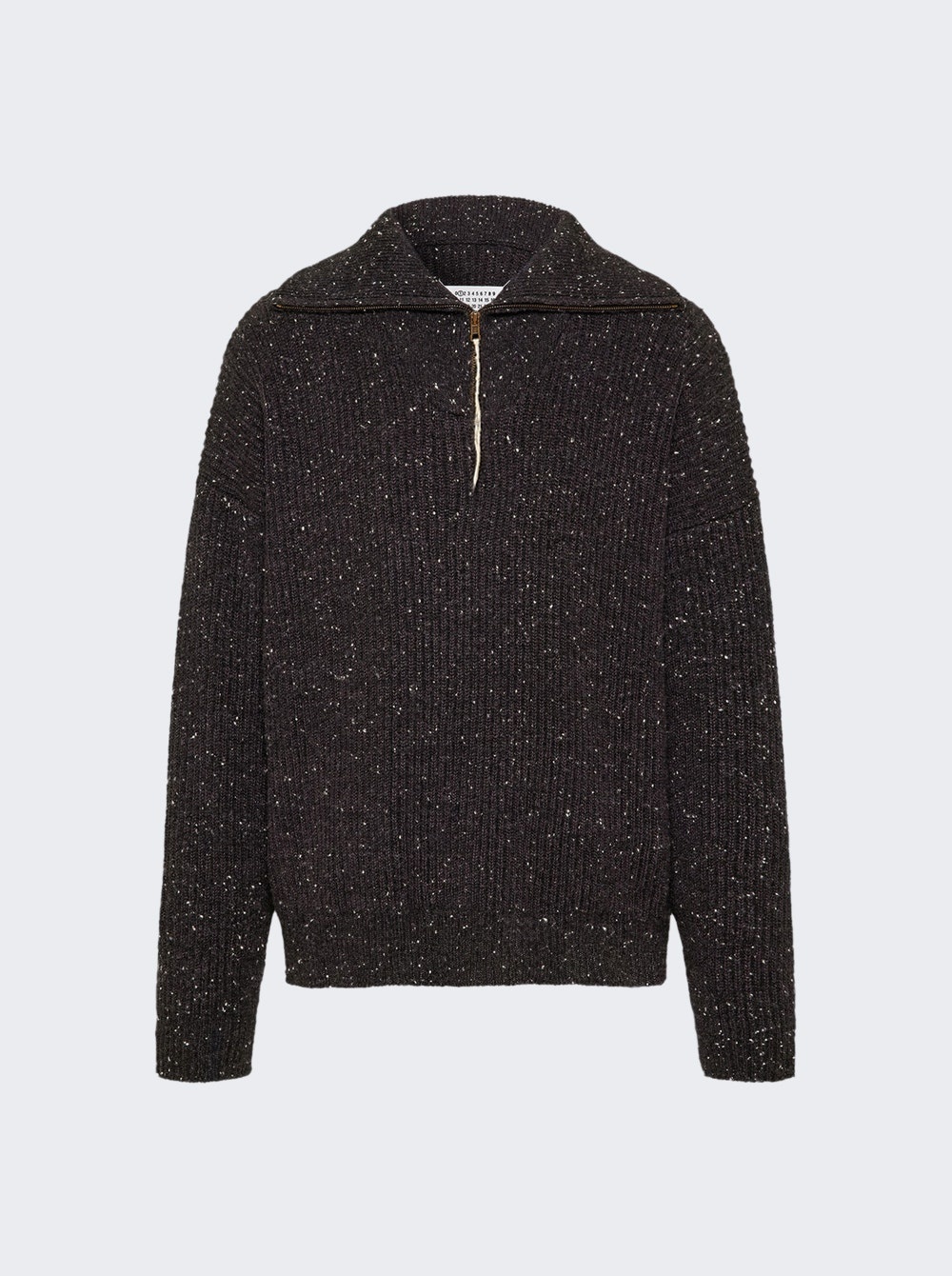 Shetland Wool Zip Sweatshirt Charcoal - 1