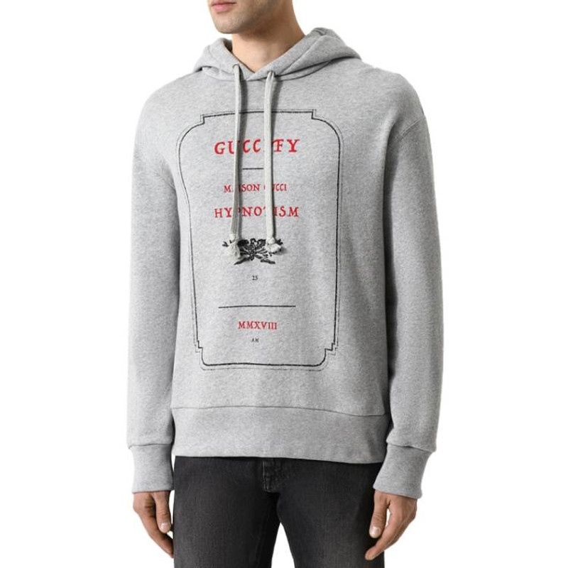 GUCCI Gucci Hypnotism Graphic Hooded Sweatshirt 'Grey' 475374-X3N44-1672 outlook