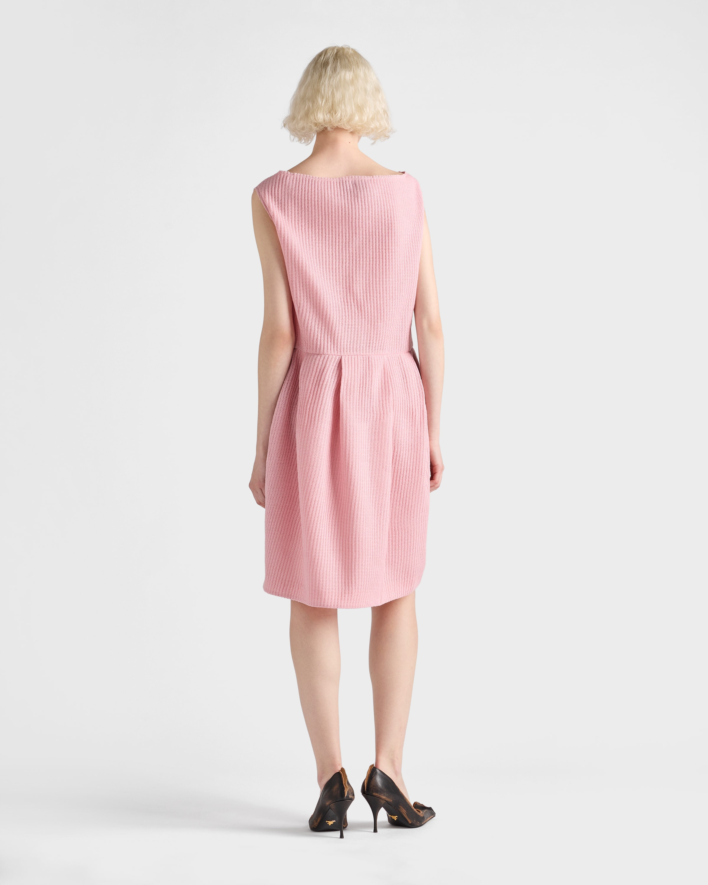 Wool knit dress with bow - 5