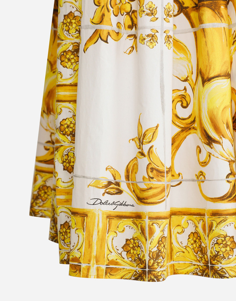 Midi corset dress in cotton poplin with majolica print 9