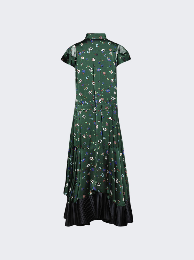 sacai Floral Print Dress Green outlook