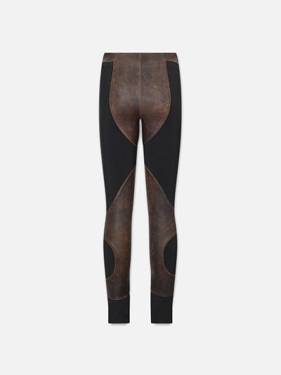 FRAME Leather Combo Pant in Black Multi outlook