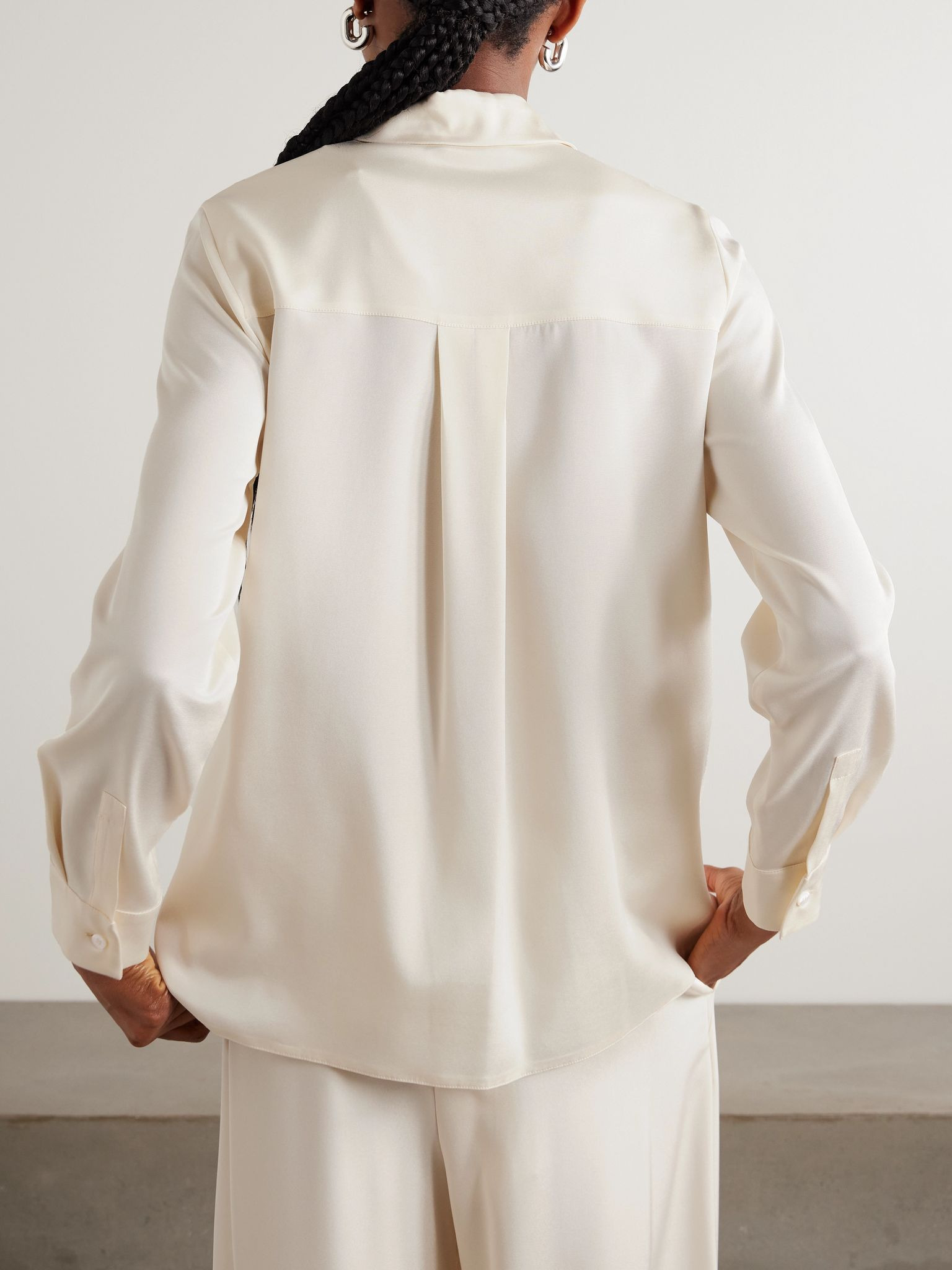 Avion silk-blend shirt Ivory - 4