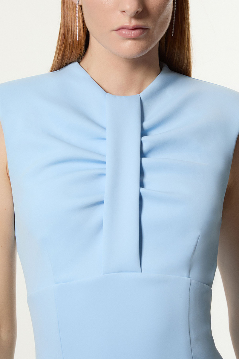 Scuba Drama Twist Detail Woven Midi Dress 3