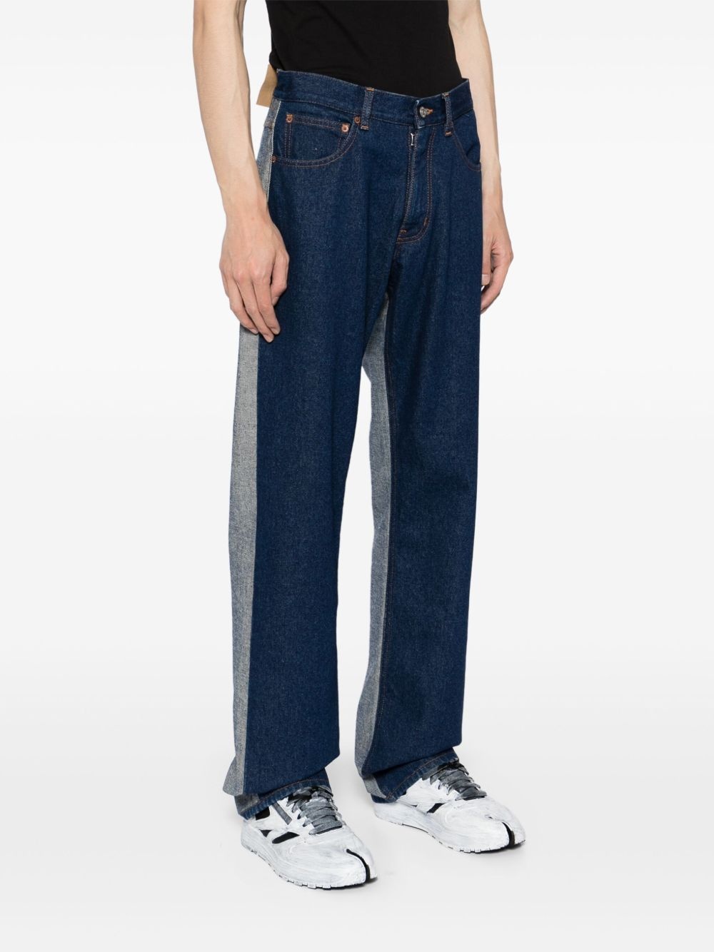 patched straight-leg jeans - 3