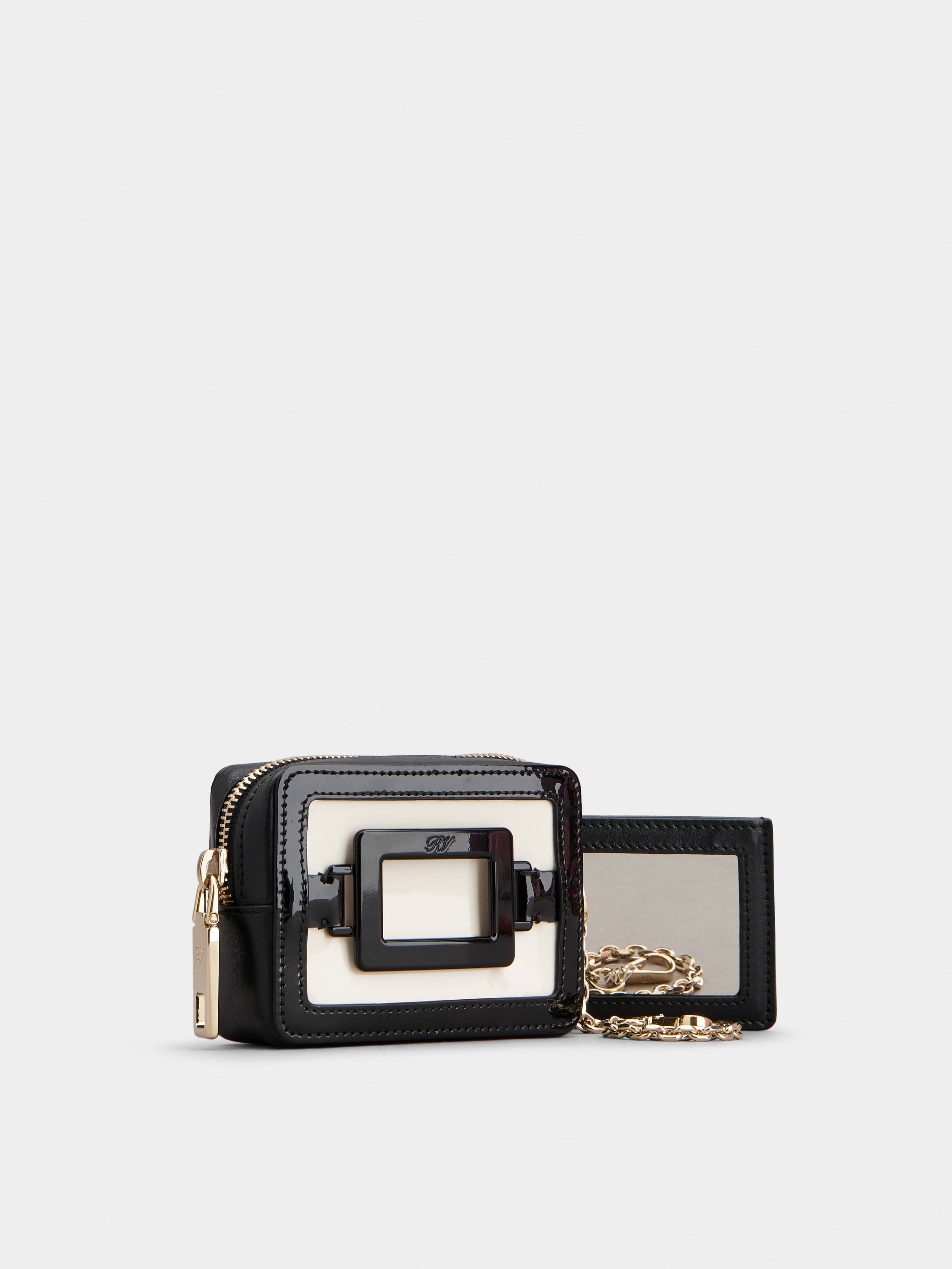 Belle Vivier Cube Charm Lacquered Buckle Micro Bag in Patent Leather - 2