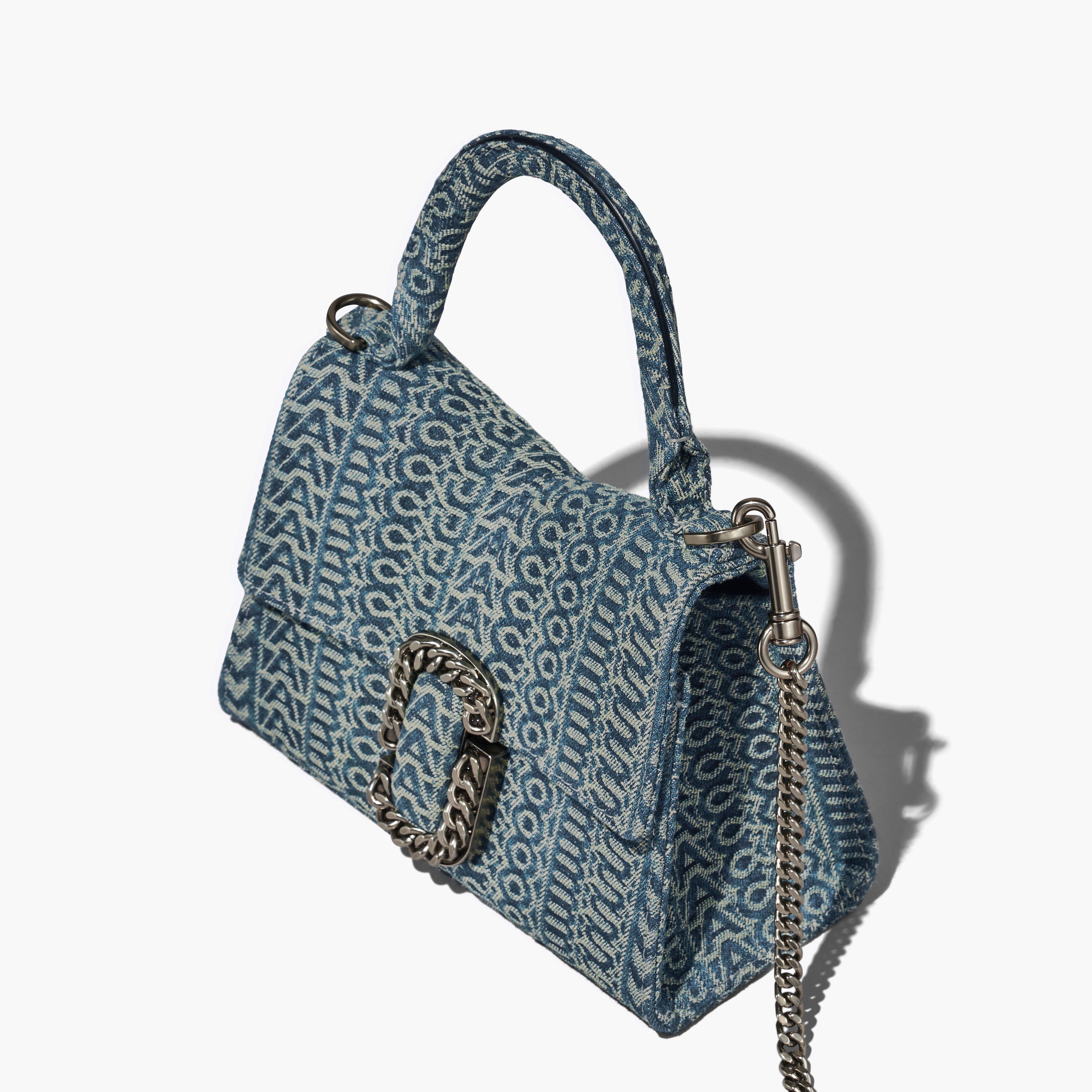 THE WASHED MONOGRAM DENIM ST. MARC MINI TOP HANDLE - 6