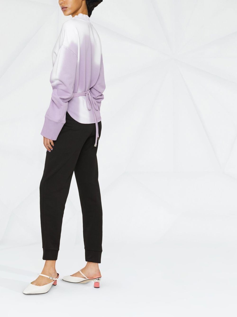 tie-dye cotton tie-waist sweatshirt - 4