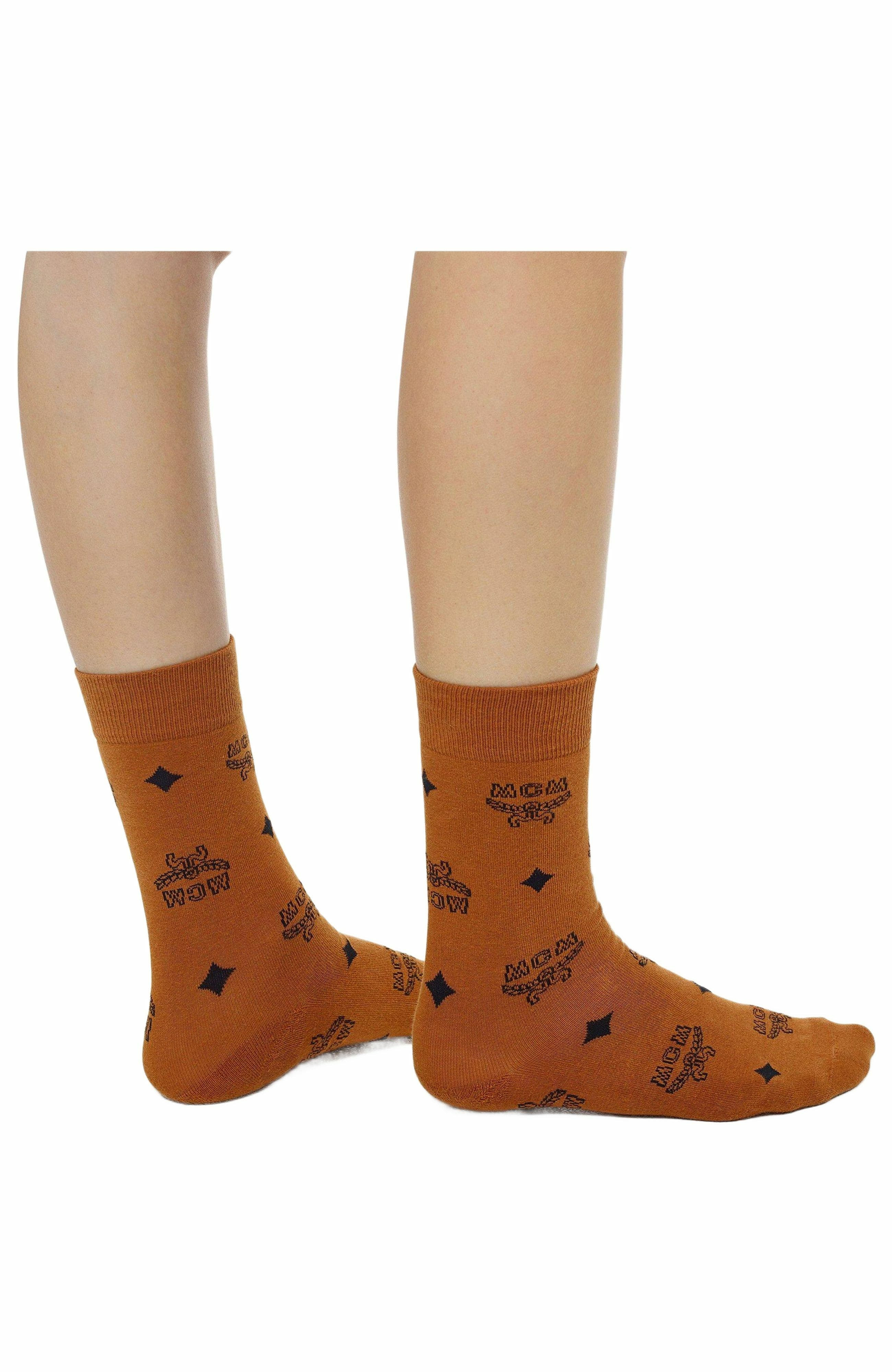 MCM Monogram Knit Socks in Cognac at Nordstrom - 2