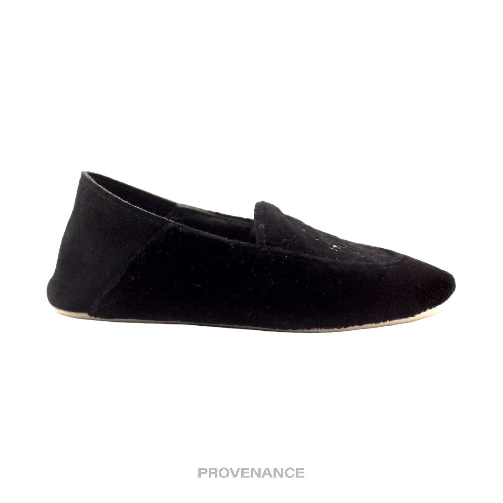 Gucci "KISS ME" Baby Loafers - Black Velvet/Suede - 8