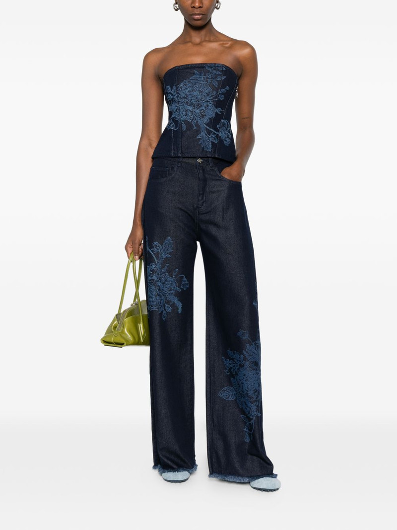 MARQUES’ALMEIDA floral-motif corset top outlook