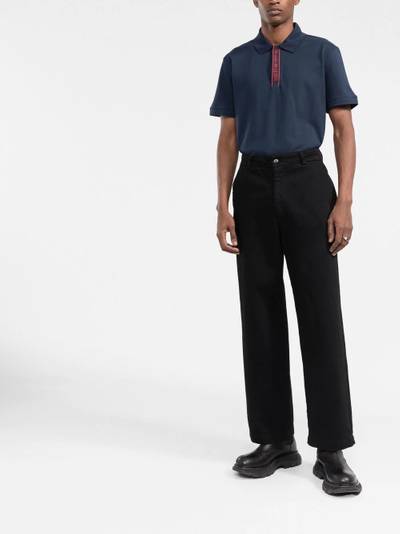 Alexander McQueen logo-tape polo shirt outlook