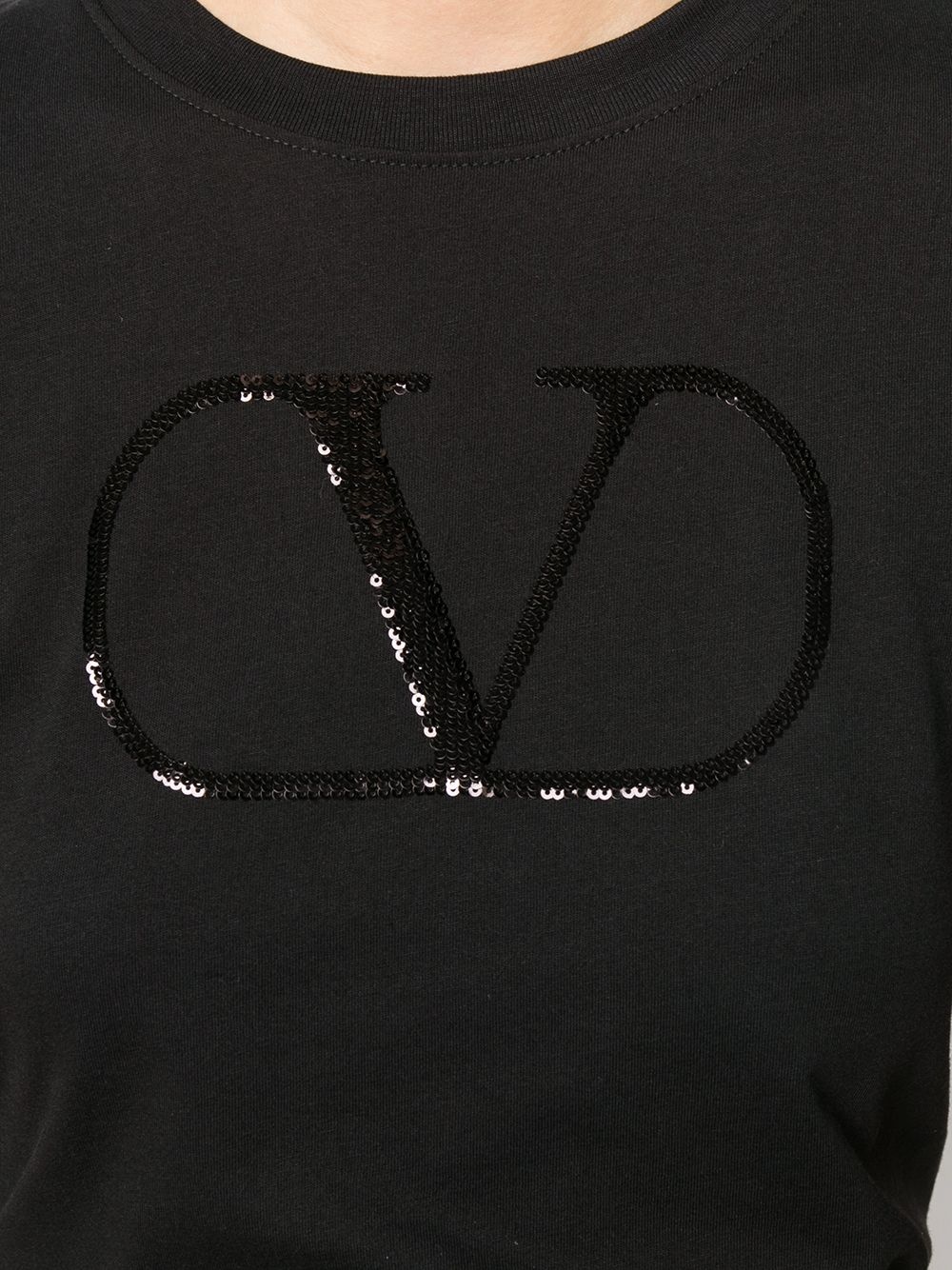 sequin-VLOGO cotton T-shirt - 5