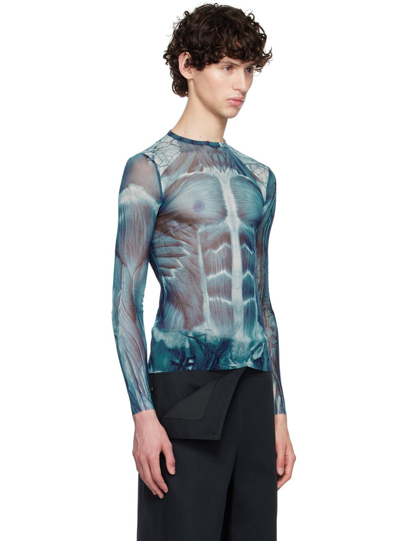 Jean Paul Gaultier Blue 'The Écorché' Long Sleeve T-Shirt outlook