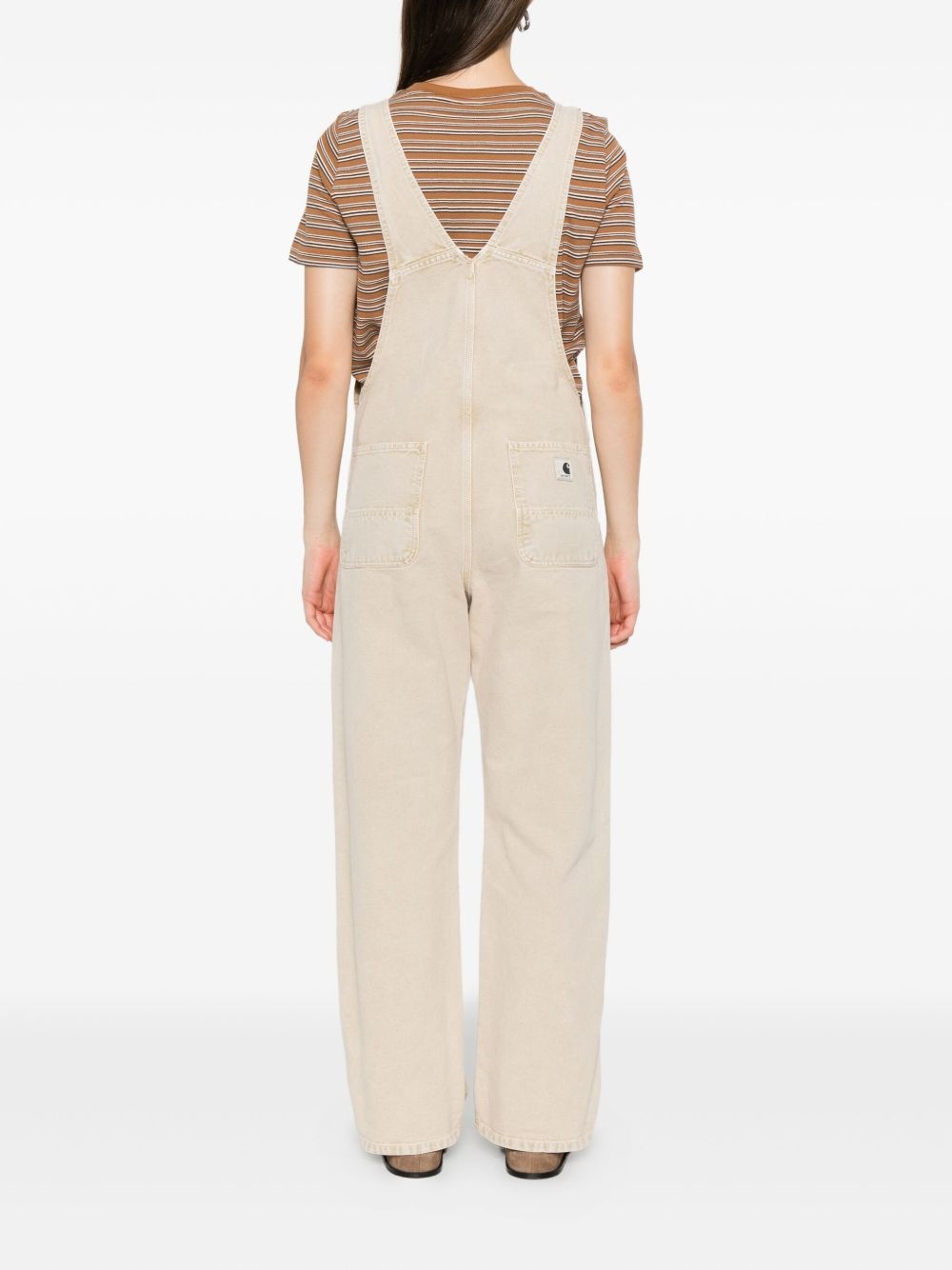 Bib button-fastening pocket dungaree - 4