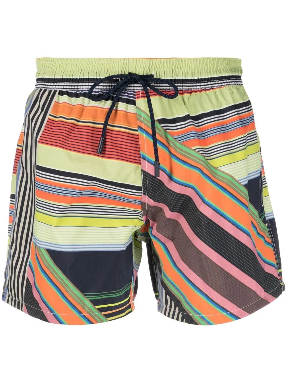 stripe-print drawstring swim shorts - 1