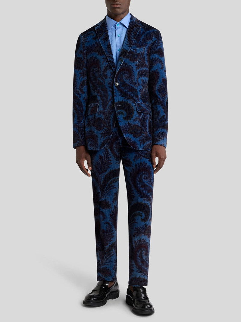 Etro RIBBED VELVET JACKET WITH FOLIAGE MOTIF outlook
