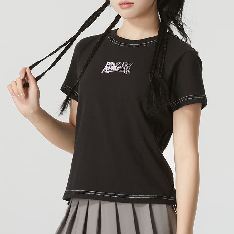 (WMNS) PUMA Graphic Short Top 'Black' 626865-01 - 5