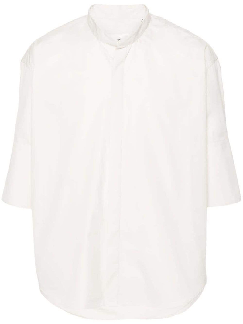 band-collar cotton shirt 1