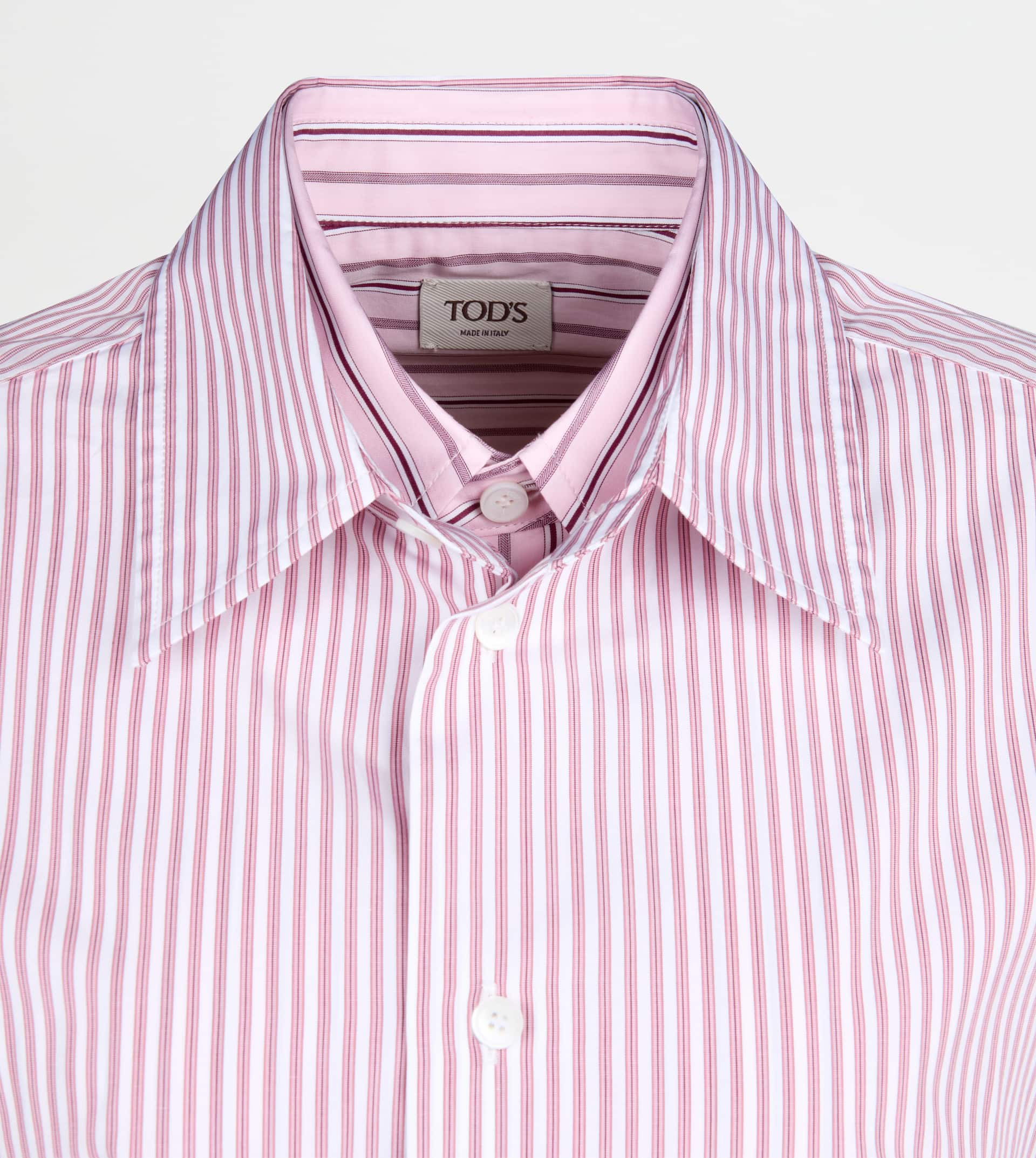 DOUBLE COLLAR SHIRT IN POPLIN - PINK, WHITE - 8