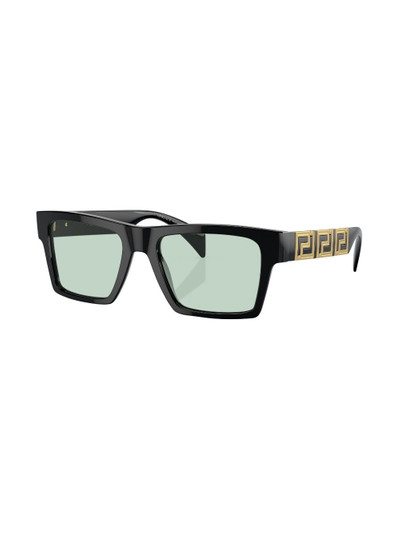 VERSACE Greca-detail rectangle-frame sunglasses outlook