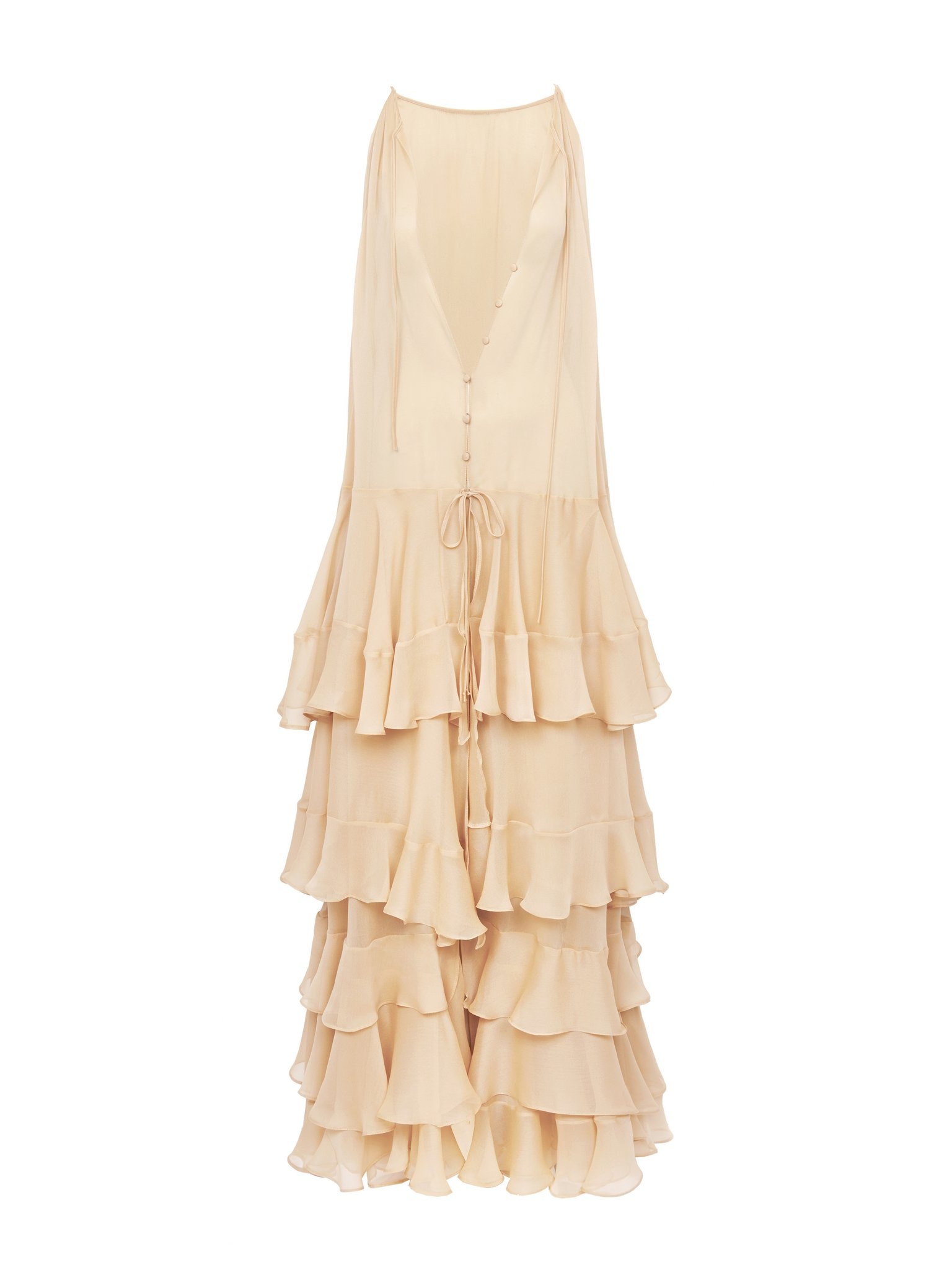 TIERED MAXI DRESS IN SILK GEORGETTE - 1