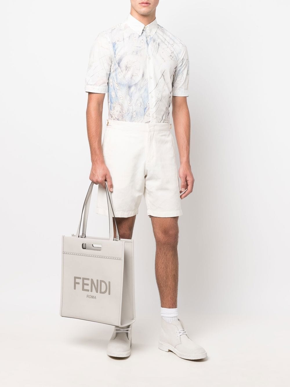 N-S embossed logo tote bag - 2