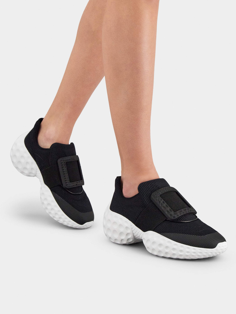 Roger Vivier Viv' Run Light Resin Buckle Sneakers in Fabrics outlook