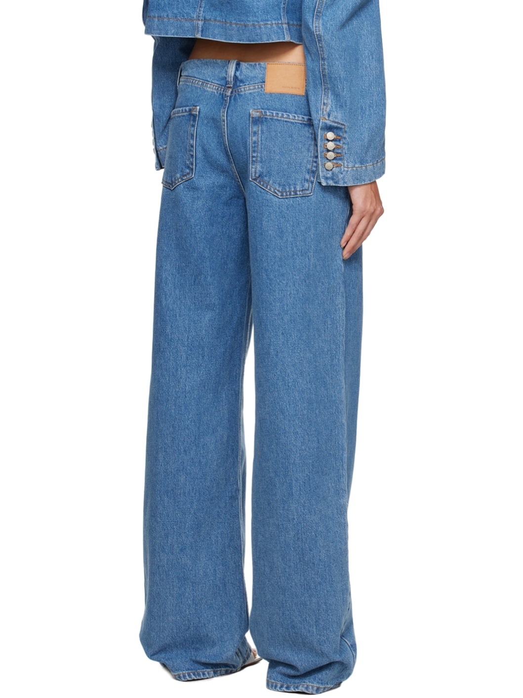 Blue Wide Leg Jeans - 3